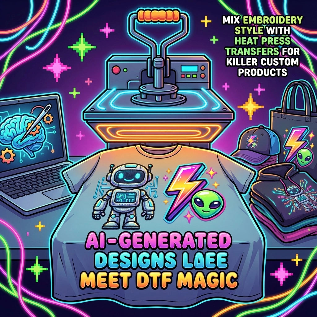 AI-Generated Designs Meet DTF Magic: How to Mix Embroidery Style with